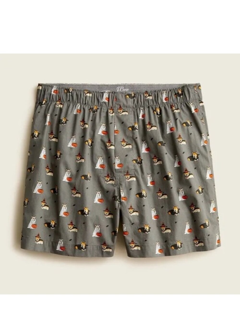 J. CREW | Printed Boxers Corgi Grey Dogs Halloween Underwear | Size Extra Large